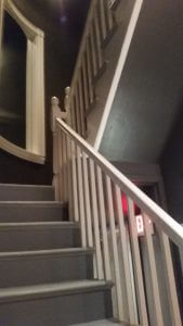 staircase painted in semi-gloss sheen