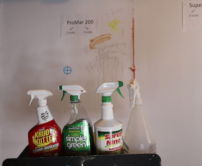 cleaning products used to determine what flat paint has the best washability