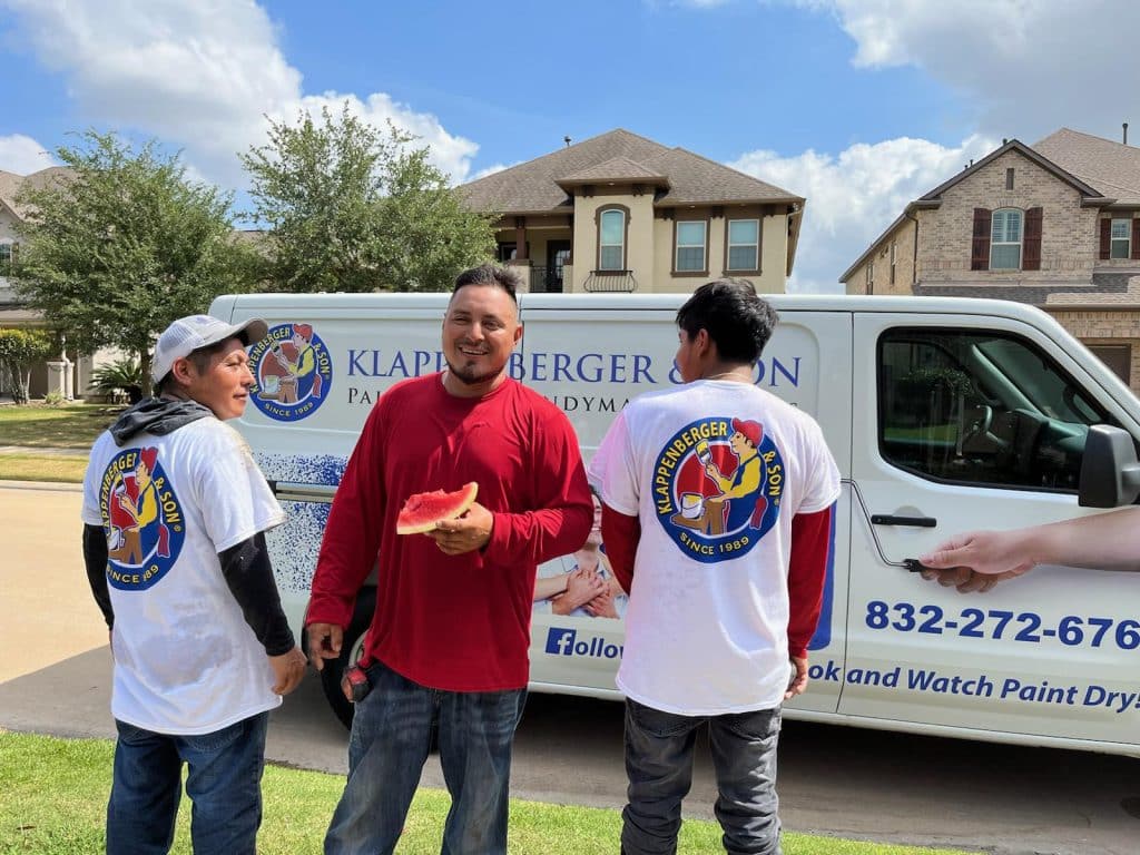 Exterior painters taking a break in Sugar Land