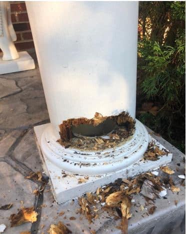 Painting contractor in Severna Park using epoxy to repair rot on column