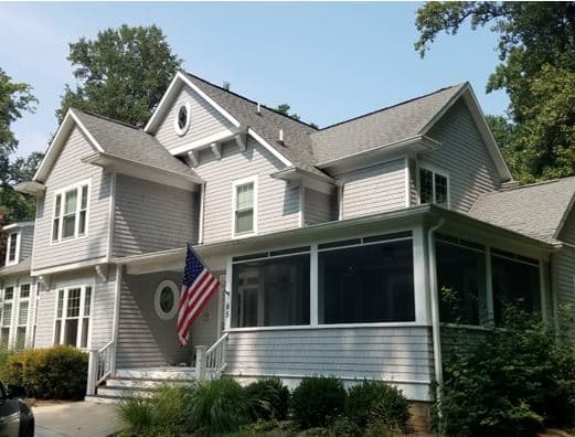 painting contractor in Severna Park finsihed painting cedar shake home