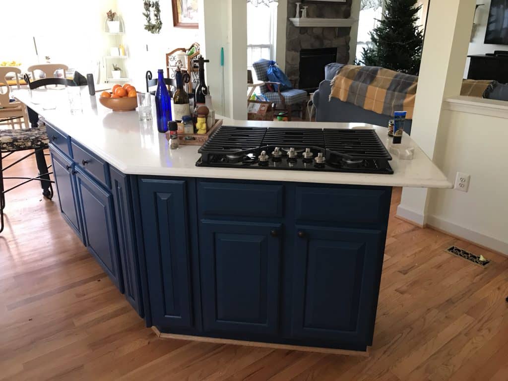 Painting kitchen island a dark blue color