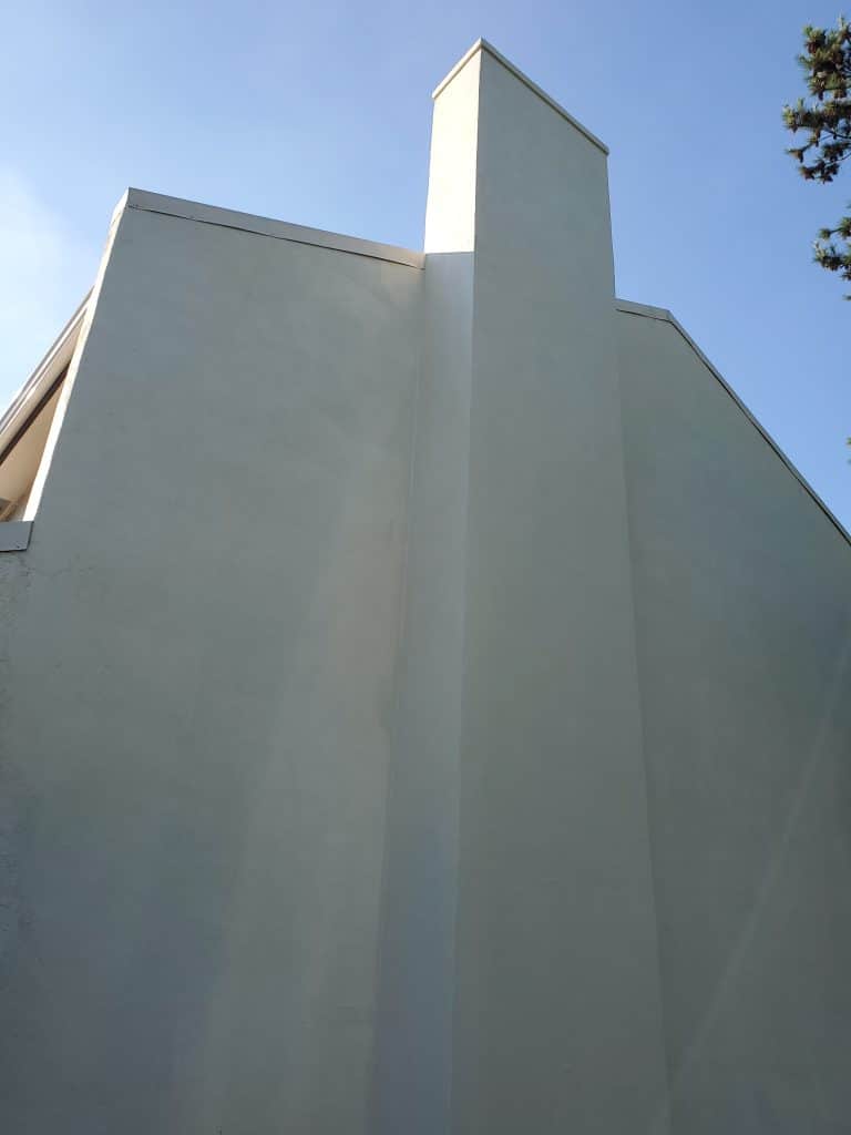 Stucco repair on chimney completed
