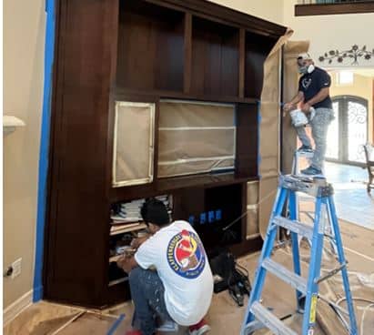 Painting Bookcase in Houston Texas