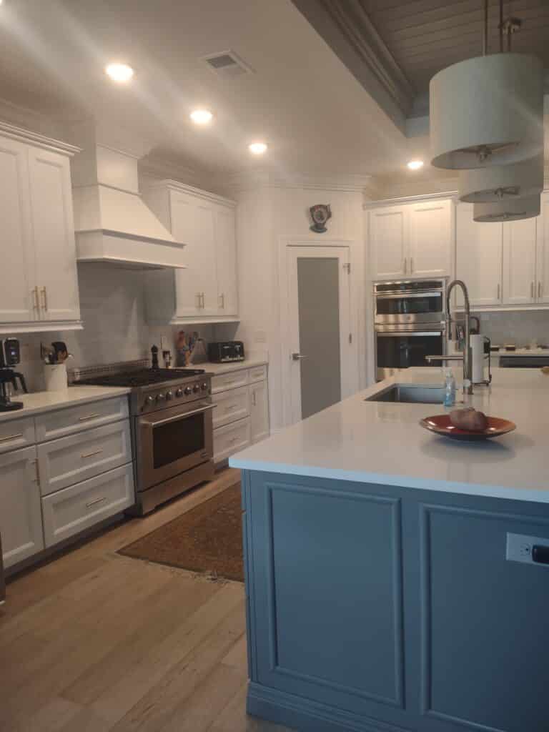 kitchen cabinet painting contractor in Annapolis finishes painting kitchen cabinets