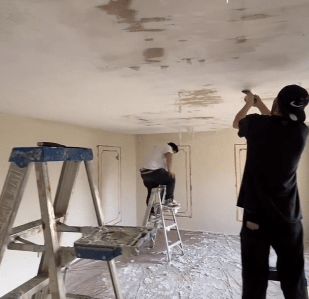 spackle repair after popcorn ceiling removal