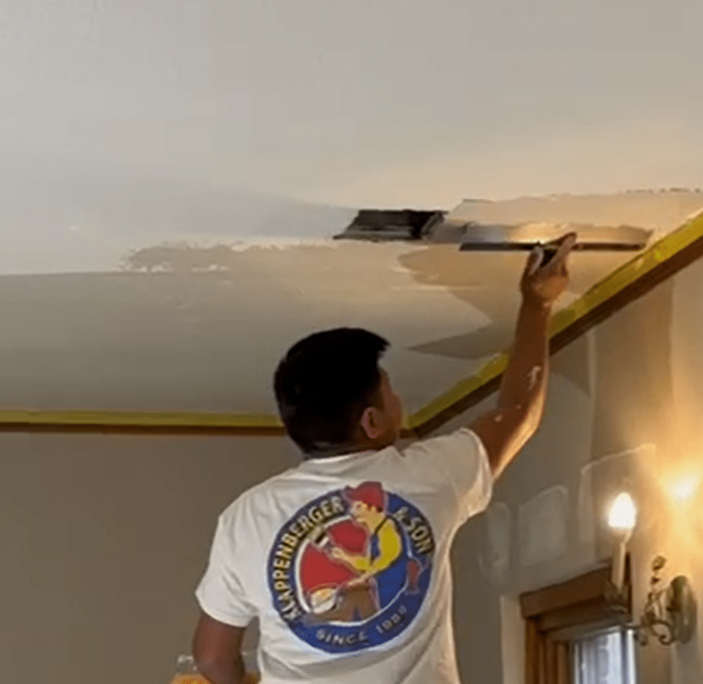 popcorn ceiling removal will always include spackling