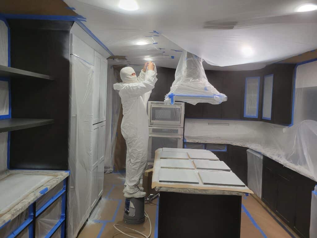 Klappenberger & Son painting kitchen cabinets