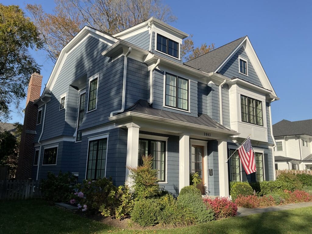 exterior house freshly painted by Klappenberger & Son who are Painters in Montgomery County MD