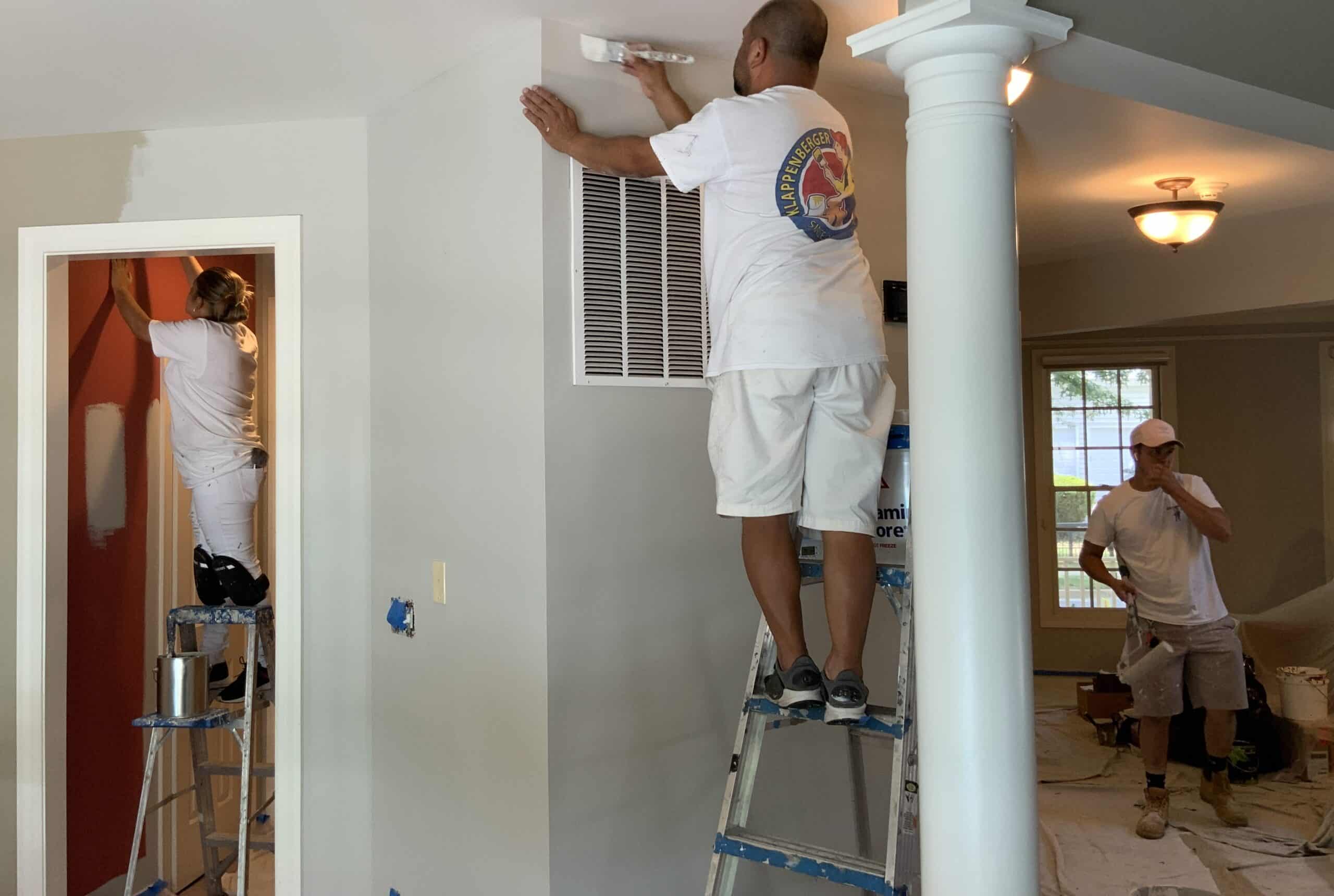 Oklahoma City painting company, Klappenberger & Son, painting the interior of a home in OKC.