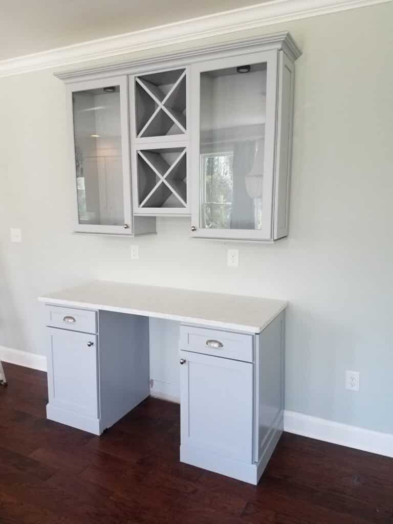 Kitchen cabinet experts from Klappenberger & Son painted this stand alone cabinet area