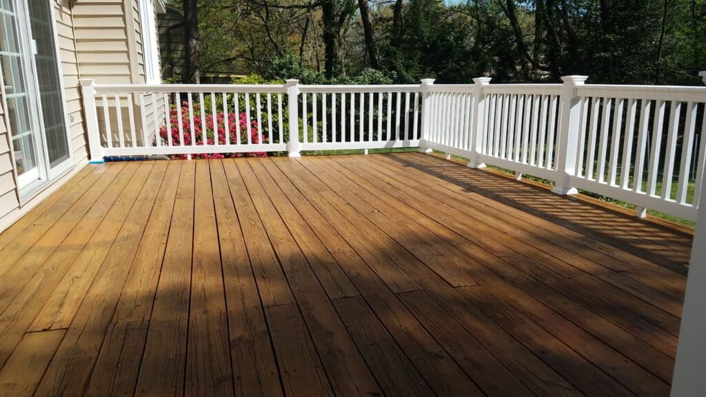 Columbus Deck Staining Company applied wood preservative on pressure treated wood
