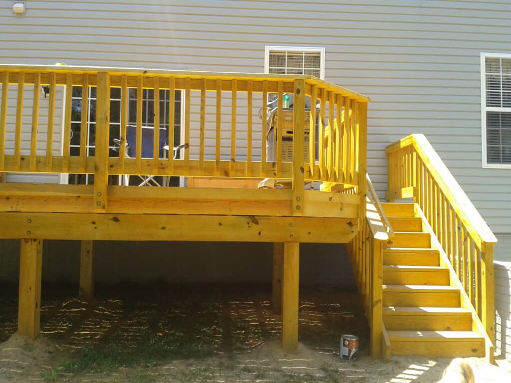 Columbus Deck Staining Company sealed this new deck with Olympic Honey Gold.