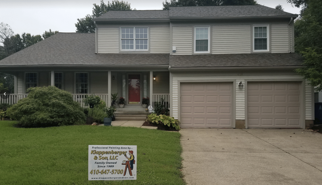 Painting Company In Frederick painting vinyl siding home, Klappenberger & Son