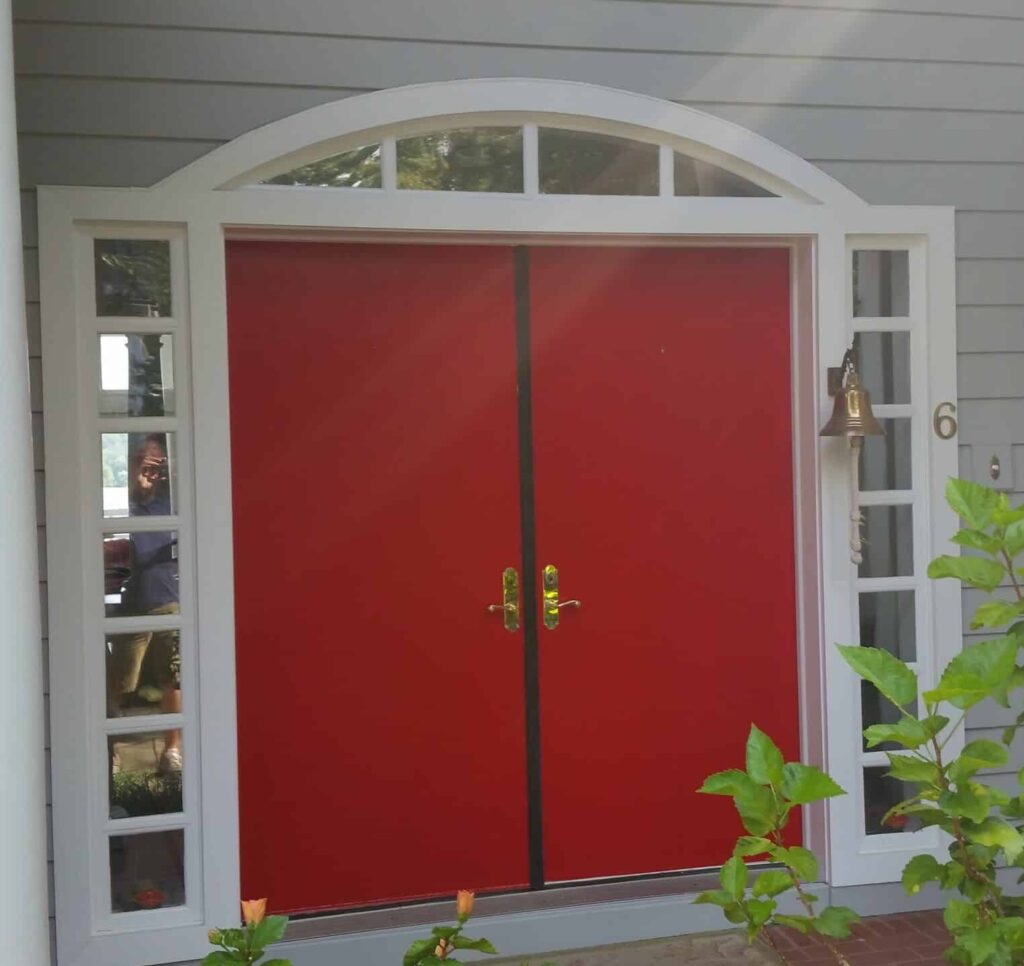 Painter for a day getting front doors painted