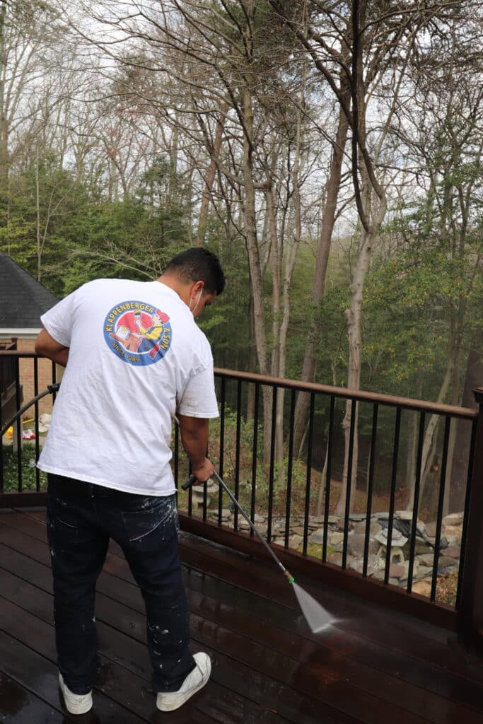 painter for a day power washing deck