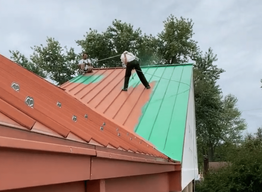 Commercial painting in DC metal roof color change