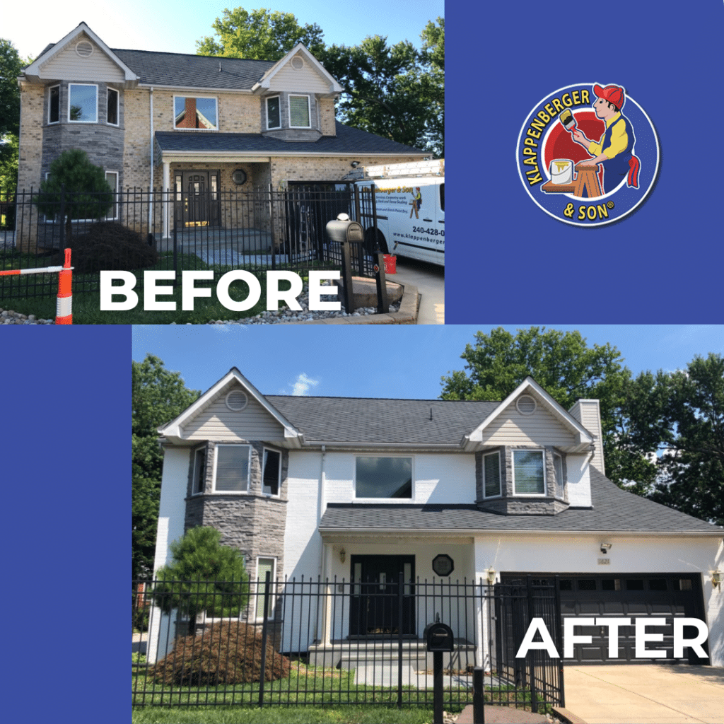 before and after - exterior painting