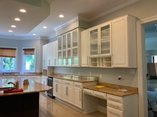 Kitchen cabinet painting in DC finished