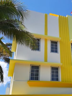 Miami Building 2 beautiful colored stucco building