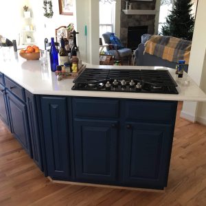 Painting Kitchen cabinet Island makes the cabinets look custom
