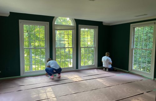 Interior painting in Fairfax starts with protecting the floors