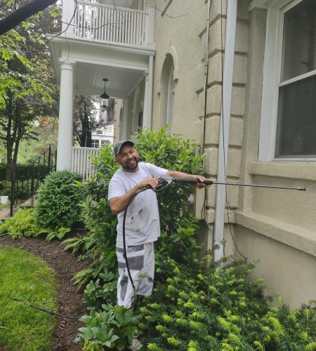 exterior painting in Annapolis starts with power washing