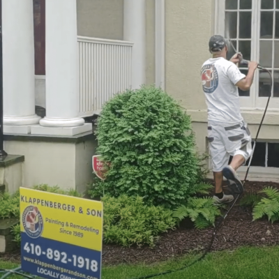 exterior painting in Columbus starts with power washing